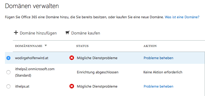 Office365-Domanenubersicht