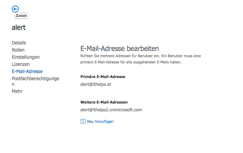 Office365-Benutzer-E-Mail-Adresse