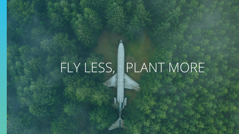 Fly less plant more