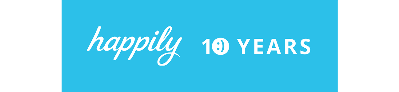 happily events 10 years timeline header