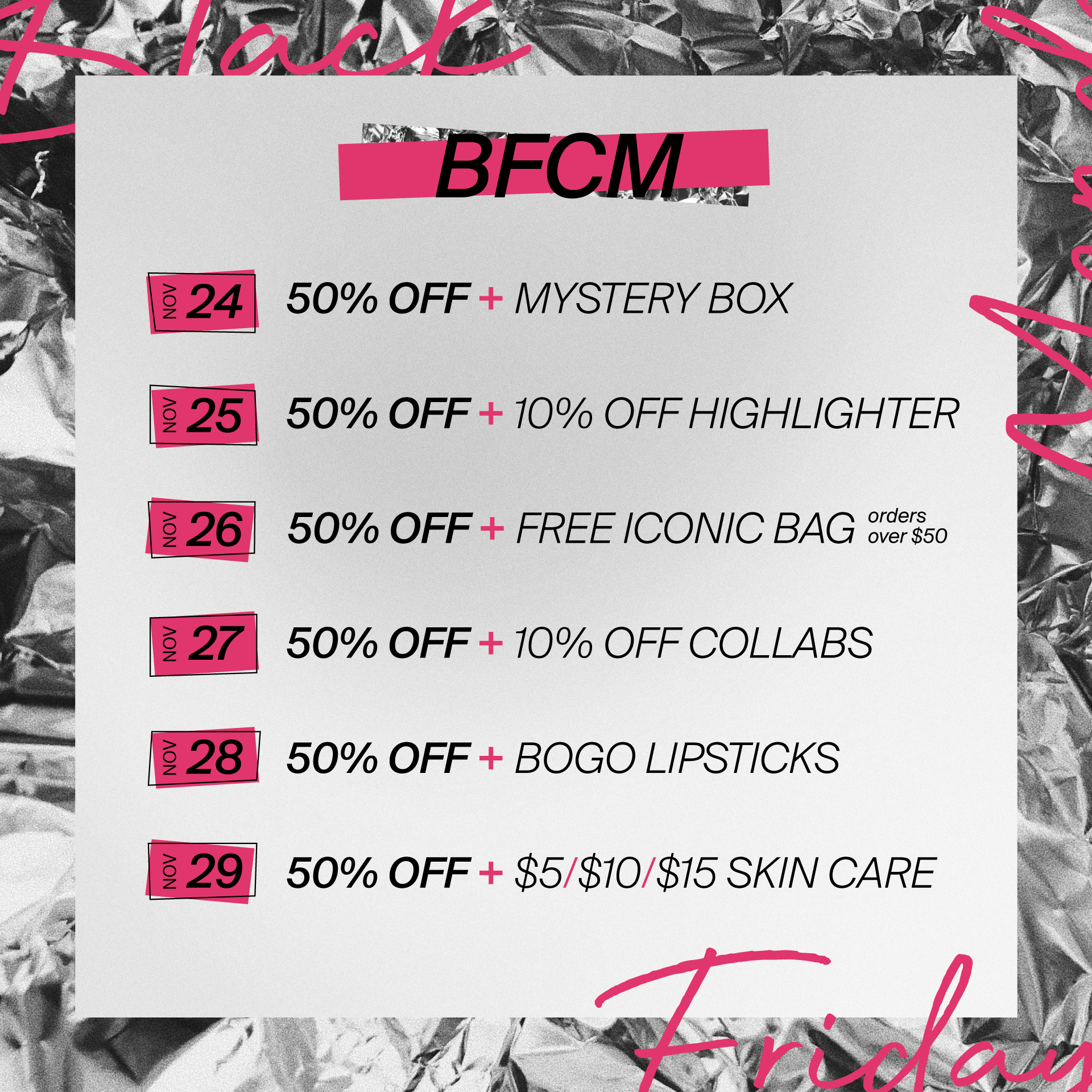 BFCM CALENDAR
