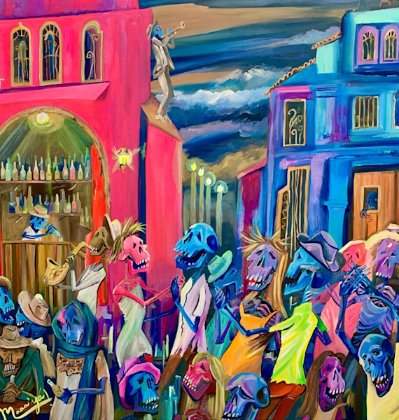 fieston en el cementerio