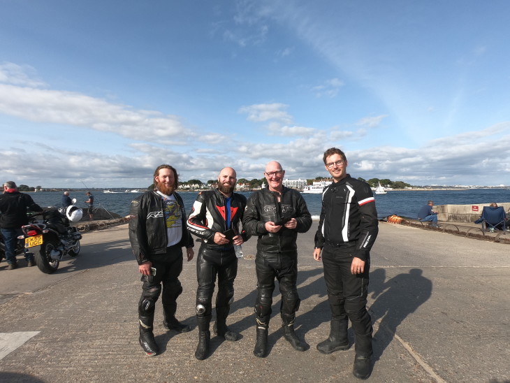 4 riders at the ferry crossing