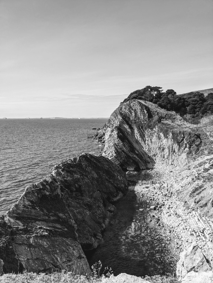 black and white cliffs