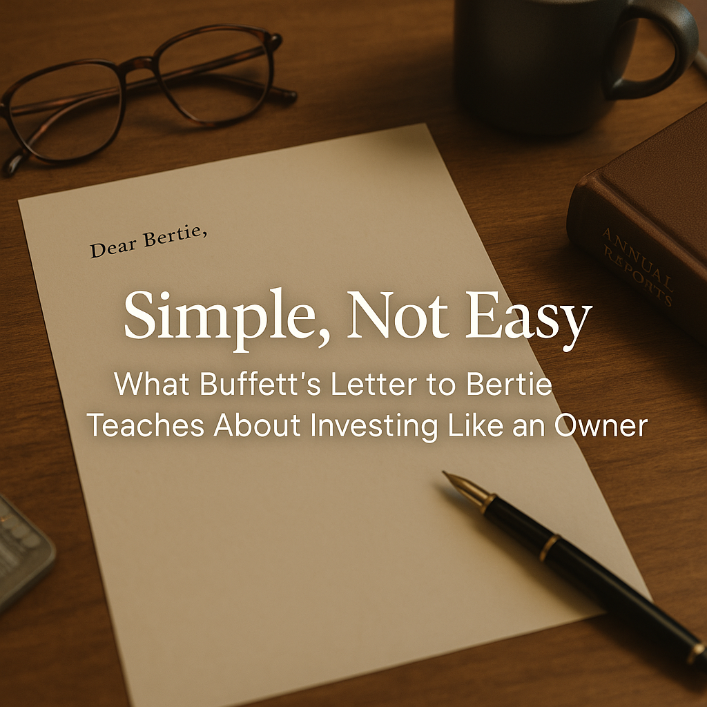 Simple, Not Easy: What Warren Buffett’s Letter to Bertie Teaches Us About Investing Like Owners