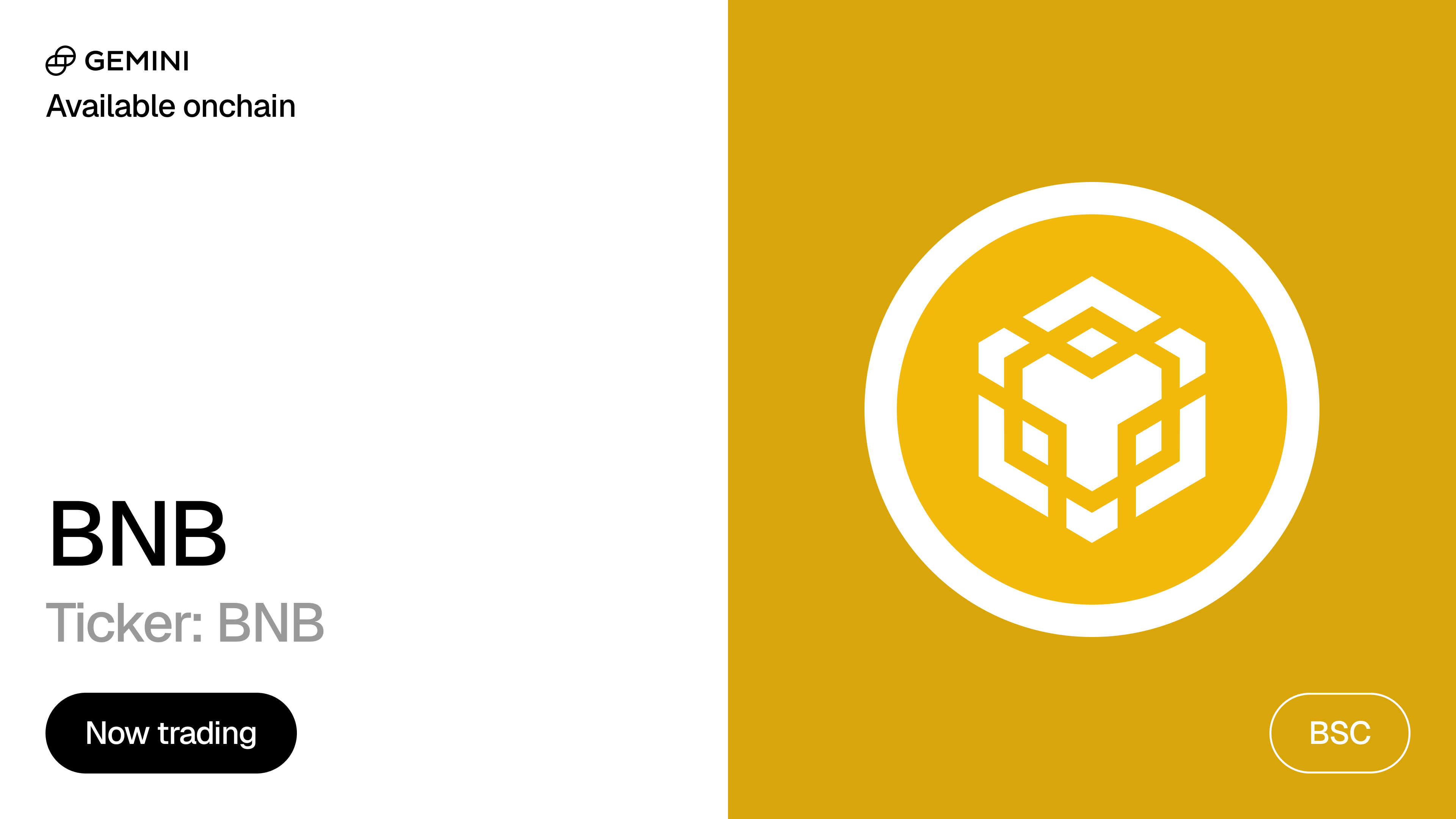 BNB Coin Is Now Available On Gemini | Gemini