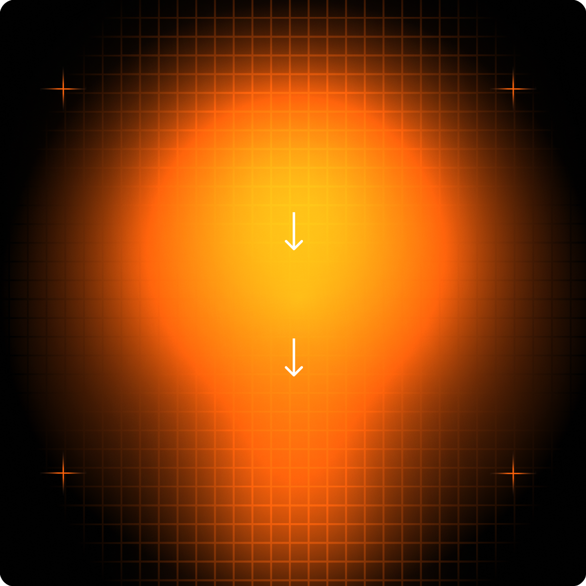 Glowing illustration of an idea moving through a prototype to real users