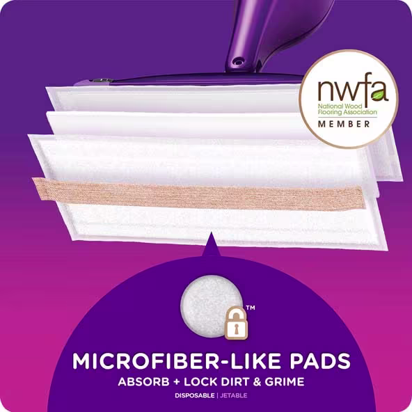 Swiffer® WetJet™ Wood Mopping Pad Refill - Microfiber-Like Pads Absorb + Lock Dirt & Grime