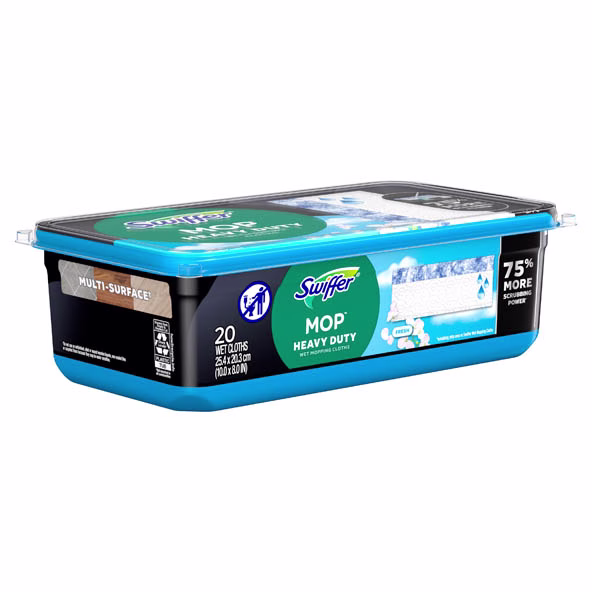 Swiffer® Sweeper™ Heavy Duty Multi-Surface Wet Cloth Refills for Floor Mopping and Cleaning, Fresh scent 20ct