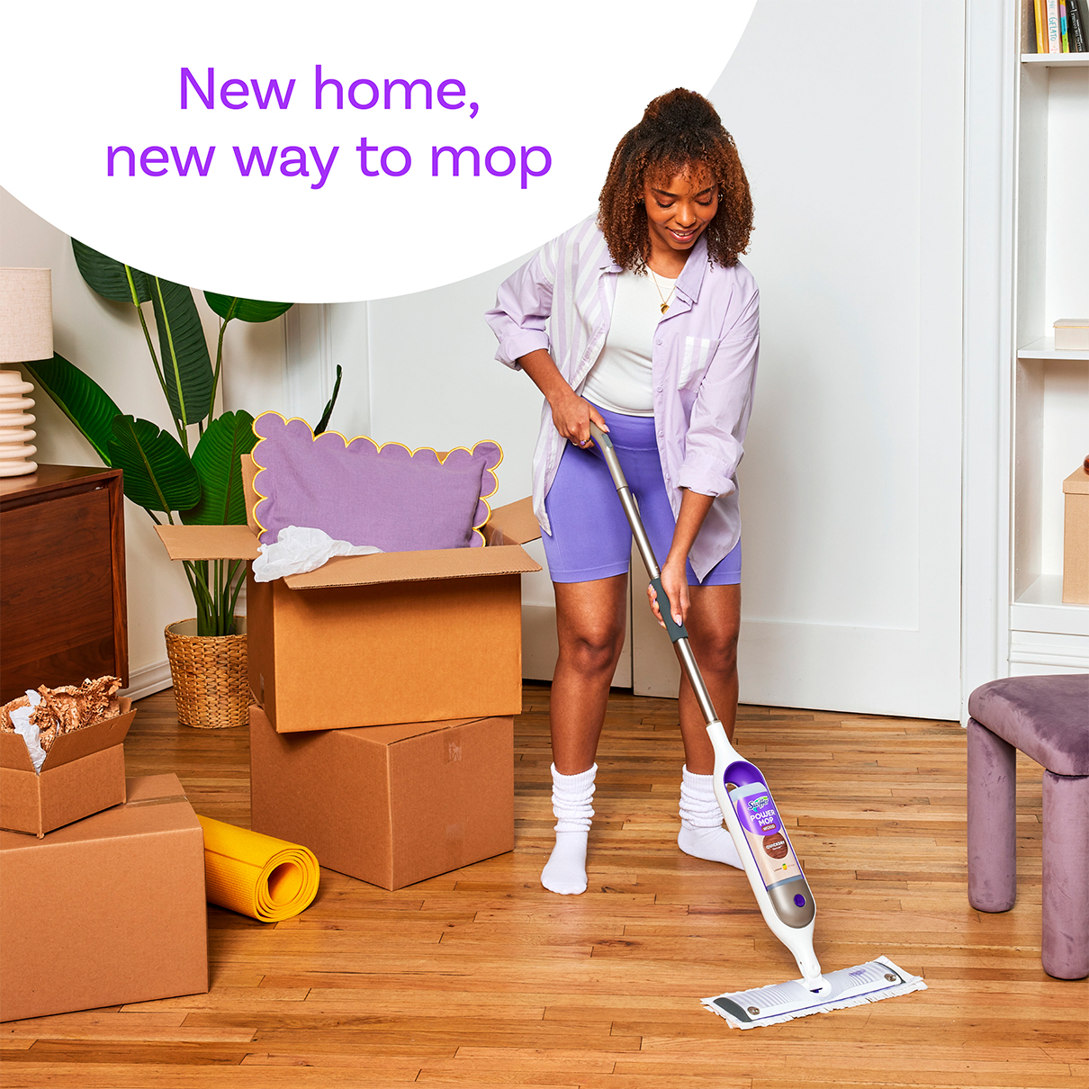 Swiffer PowerMop Floor Cleaning Solution with Lavender Scent, 50.6