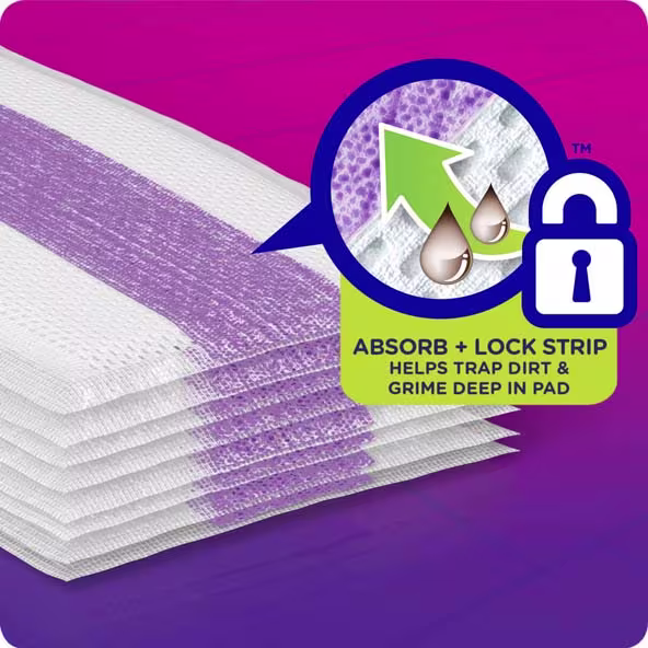 Swiffer® WetJet™ Pad Refill - Absorb + Lock Strip Helps Trap Dirt & Grime Deep In Pad