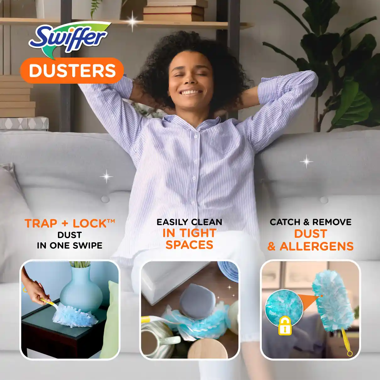Swiffer Recharges de plumeaux Swiffer Dusters multi-surfaces, avec parfum  Gain original, 1