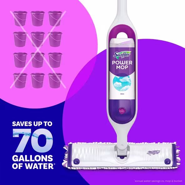 Swiffer® PowerMop Floor Cleaning Solution with Fresh Scent - Saves Up To 70 Gallons of Water