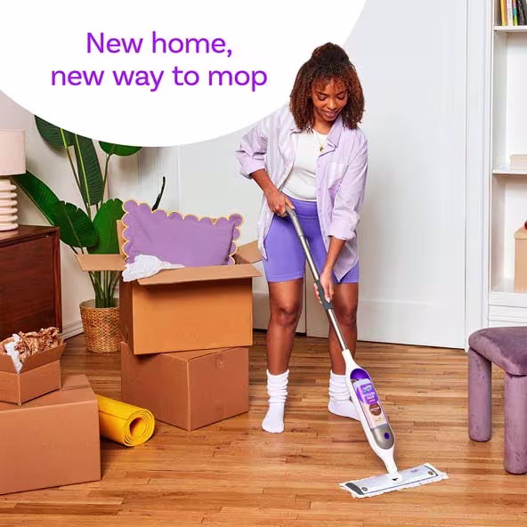 Swiffer® PowerMop Wood Mop Kit for Floor Cleaning, Lemon Scent - New home, new way to mop