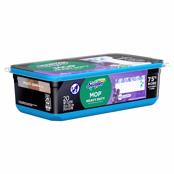 Swiffer® Sweeper™ Heavy Duty Multi-Surface Wet Cloth Refills for Floor Mopping and Cleaning, Lavender scent 20ct