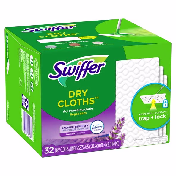 Swiffer® Sweeper™ Dry Sweeping Pad, Multi Surface Refills for Dusters Floor Mop, with Febreze Lavender 32 ct