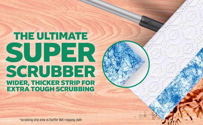 The ultimate super scrubber wider, thicker strip for extra tough scrubbing