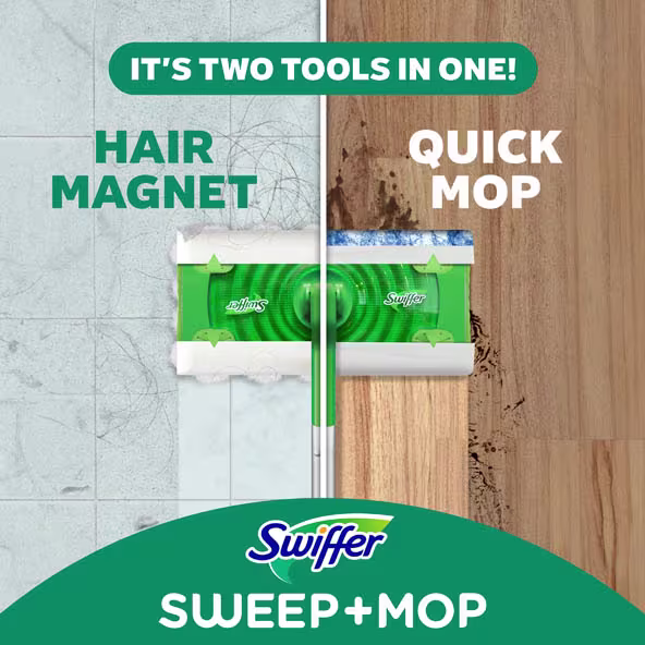 It's two tools in one! Hair magnet and quick mop