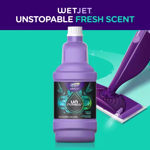 Swiffer® WetJet™ Unstopables Solution Refill - Fresh Scent - WetJet Unstopables Fresh Scent With Mop
