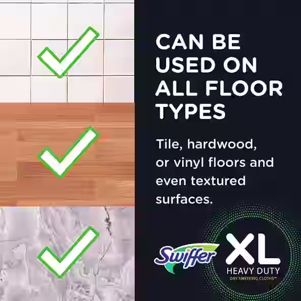 Swiffer® XL Heavy Duty Dry Sweeping Cloths - Can Be Used On All Floor Types: Tile, Hardwood, Or Vinyl Floors And Even Textured Surfaces