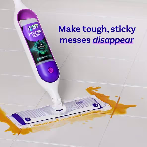 Swiffer®PowerMop Floor Cleaning Solution with Unstopables Fresh Scent - Make tough, sticky messes disappear
