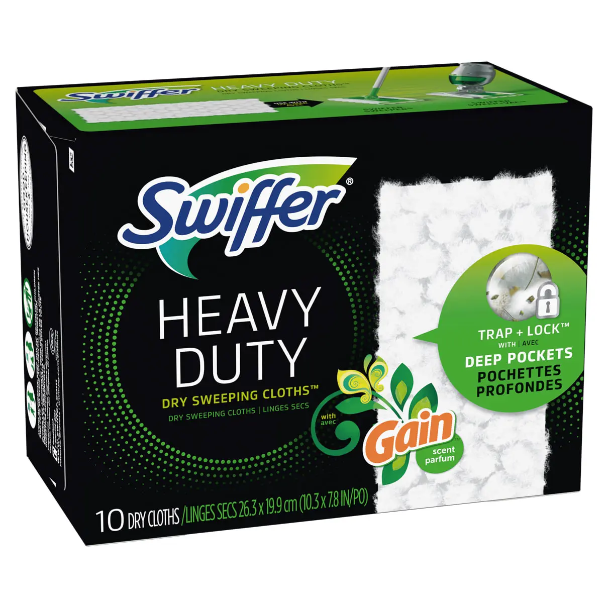 Swiffer® Sweeper™ Heavy Duty Multi-Surface Dry Cloth Refills for Floor Sweeping and Cleaning, Gain scent