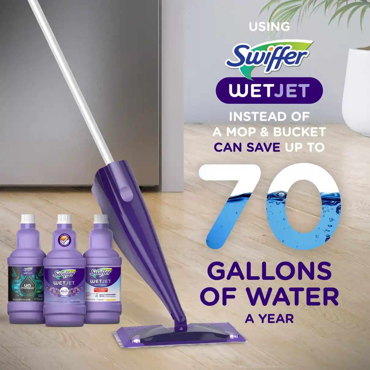 Swiffer WetJet Multi-Purpose and Hardwood Gain Scent Liquid Floor Cleaner  Solution Refill, 2 pk/42.2 fl oz - Foods Co.