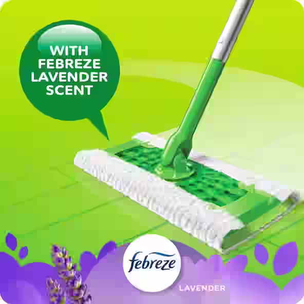 Swiffer® Sweeper™ Dry Sweeping Pad, Multi Surface Refills for Dusters Floor Mop, with Febreze Lavender - With Febreze Lavender Scent
