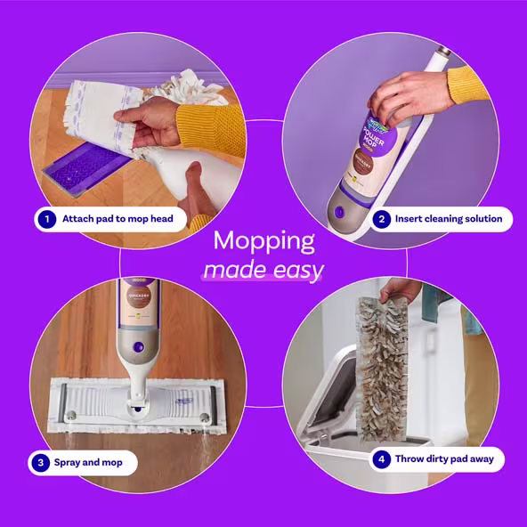 Swiffer® PowerMop Wood Mopping Pad Refills - Mopping made easy
