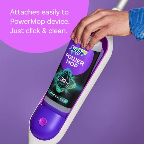 Swiffer®PowerMop Floor Cleaning Solution with Unstopables Fresh Scent - Attaches easily to PowerMop device. Just click & clean