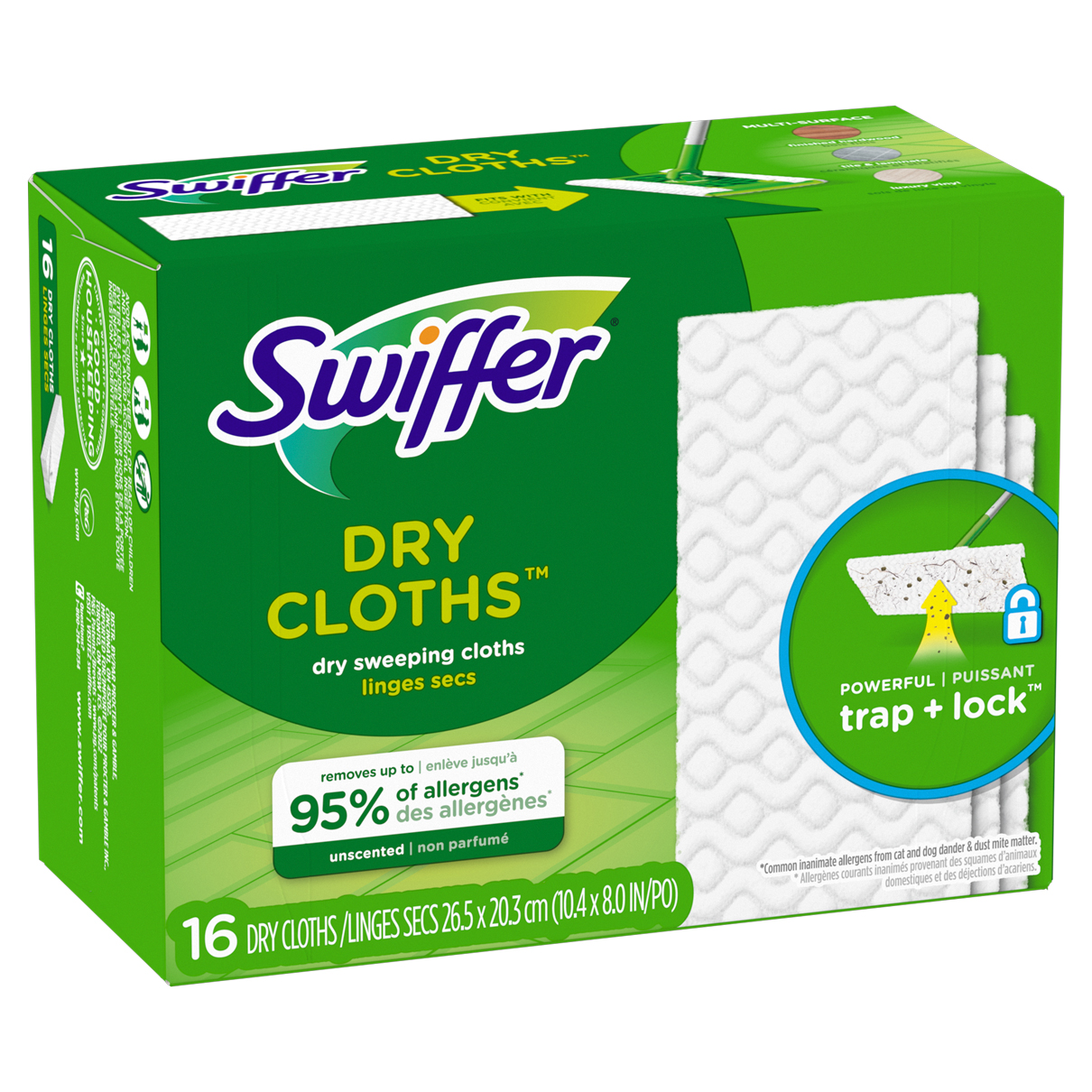 Swiffer Sweeper 10.4 in. W X 8 in. L Dry Cloth Mop Pad 16 pk – Hi
