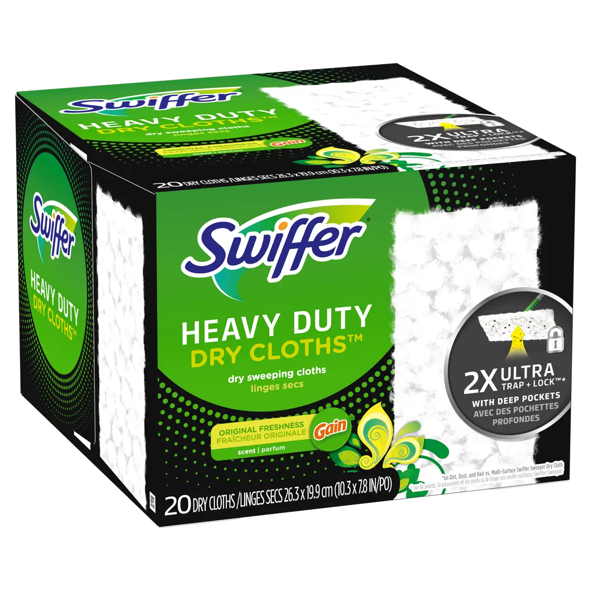 Swiffer® Sweeper™ Heavy Duty Multi-Surface Dry Cloth Refills for Floor Sweeping and Cleaning, Gain scent