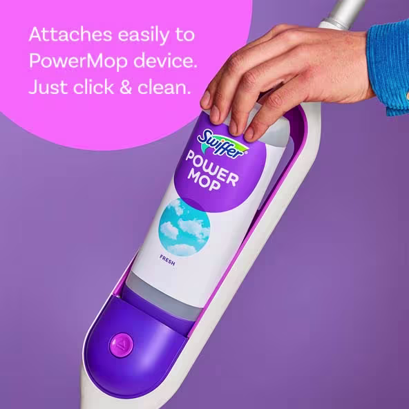 Swiffer® PowerMop Floor Cleaning Solution with Fresh Scent - Attaches easily to PowerMop device. Just click & clean.
