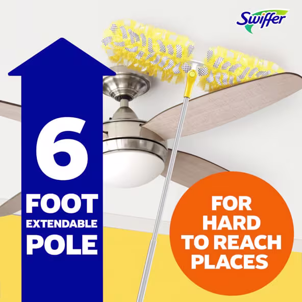 6 foot extendable pole for hard to reach places