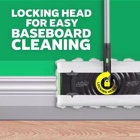 Locking Head For Easy Baseboard Cleaning