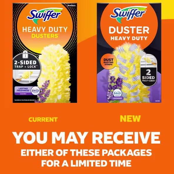 Current vs new packshot - You may receive either of these packages for a limited time