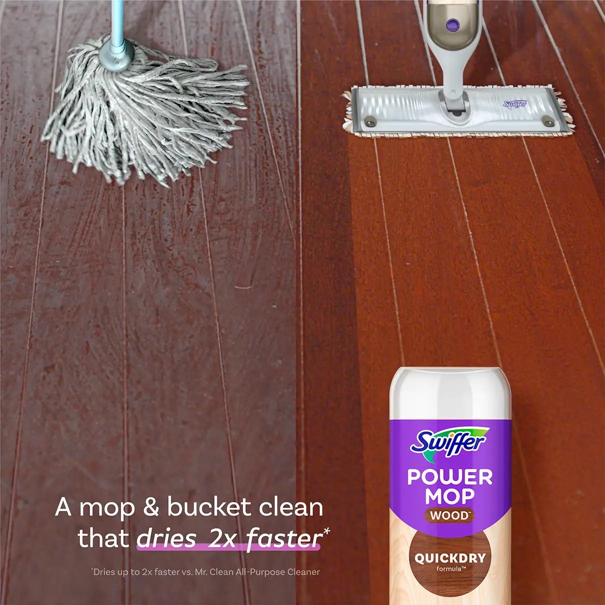 Swiffer Solution with Lemon Scent Wood Floor Cleaning PowerMop (2 ct)