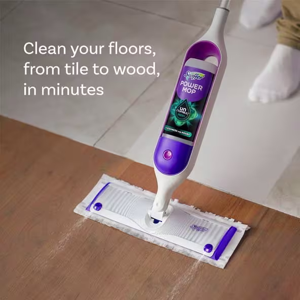 Swiffer®PowerMop Floor Cleaning Solution with Unstopables Fresh Scent - Clean your floors, from tile to wood, in minutes