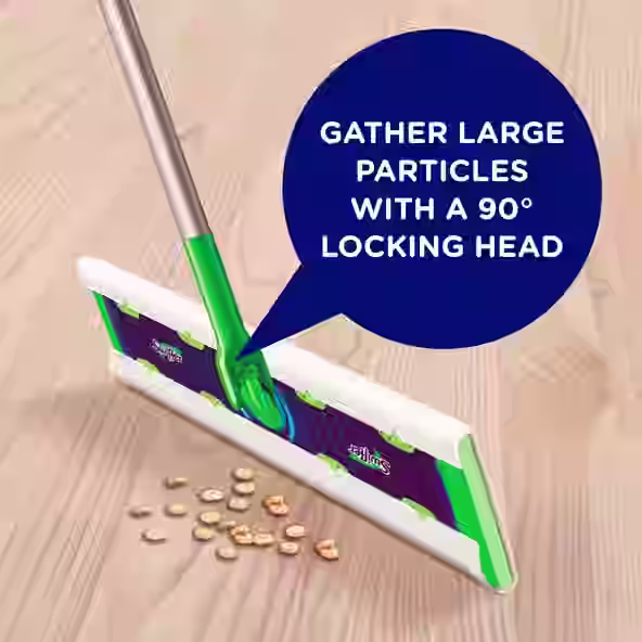 Swiffer® Sweeper™ X-Large Starter Kit - Gather Large Particles With A 90* Locking Head