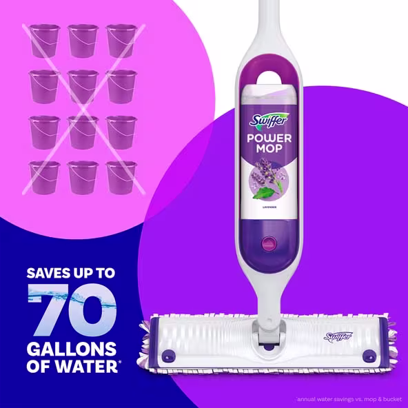 Swiffer® PowerMop Floor Cleaning Solution with Lavender Scent - Saves up to 70 Gallons of water