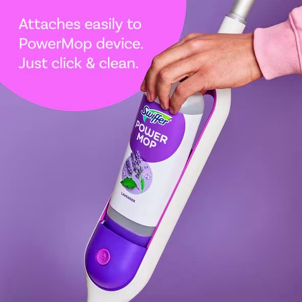 Swiffer® PowerMop Floor Cleaning Solution with Lavender Scent - Attaches easily to PowerMop device. Just click & clean.