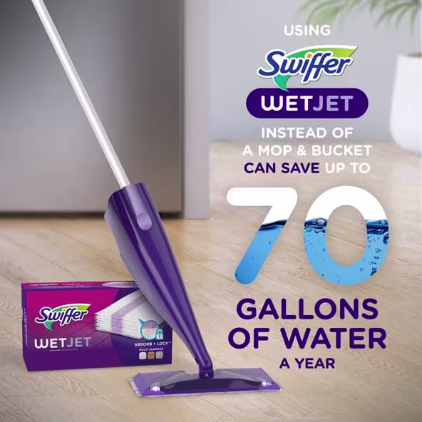 Swiffer® WetJet™ Pad Refill - Instead Of A Mop & Bucket Can Save Up To 70 Gallons Of Water A Year