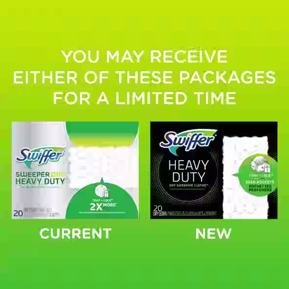 Swiffer® Sweeper™ Heavy Duty Multi-Surface Dry Cloth Refills for Floor Sweeping and Cleaning - You May Receive Either Of These Packages For A Limited Time