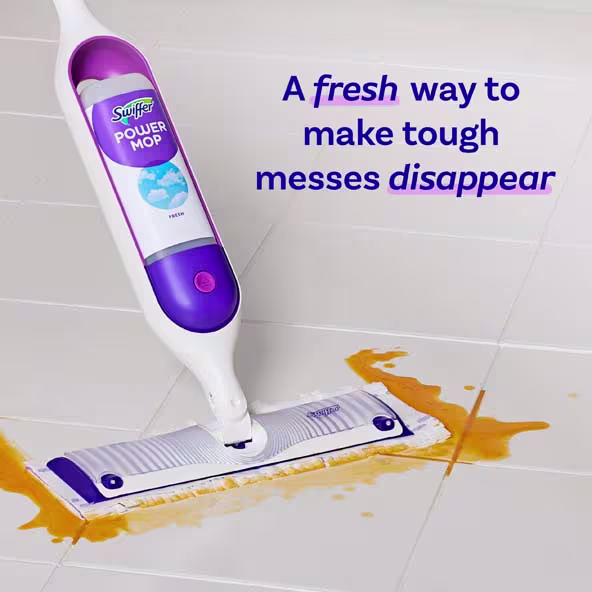 Swiffer® PowerMop Floor Cleaning Solution with Fresh Scent - A fresh way to make tough messes disappear