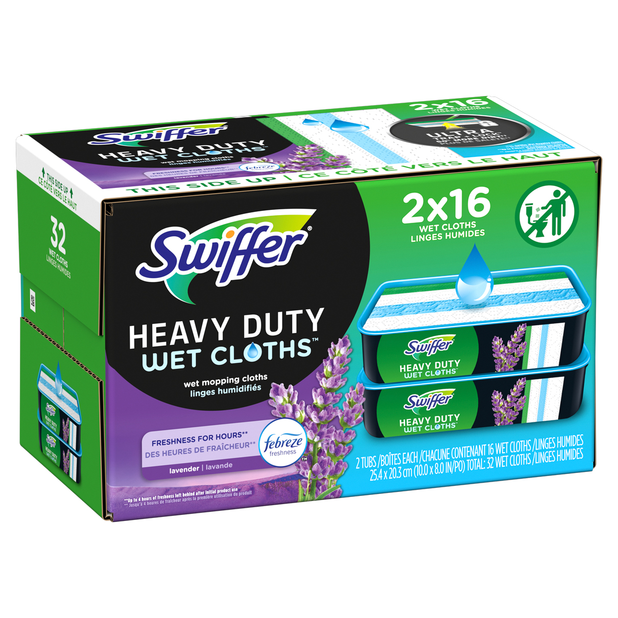 Swiffer Recharges de linges humid multi-surf pour balai Swiffer Sweeper XL,  parf Gr air, 1