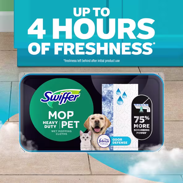 Heavy Duty Wet Pet Refills: Up to 4 hours of freshness 