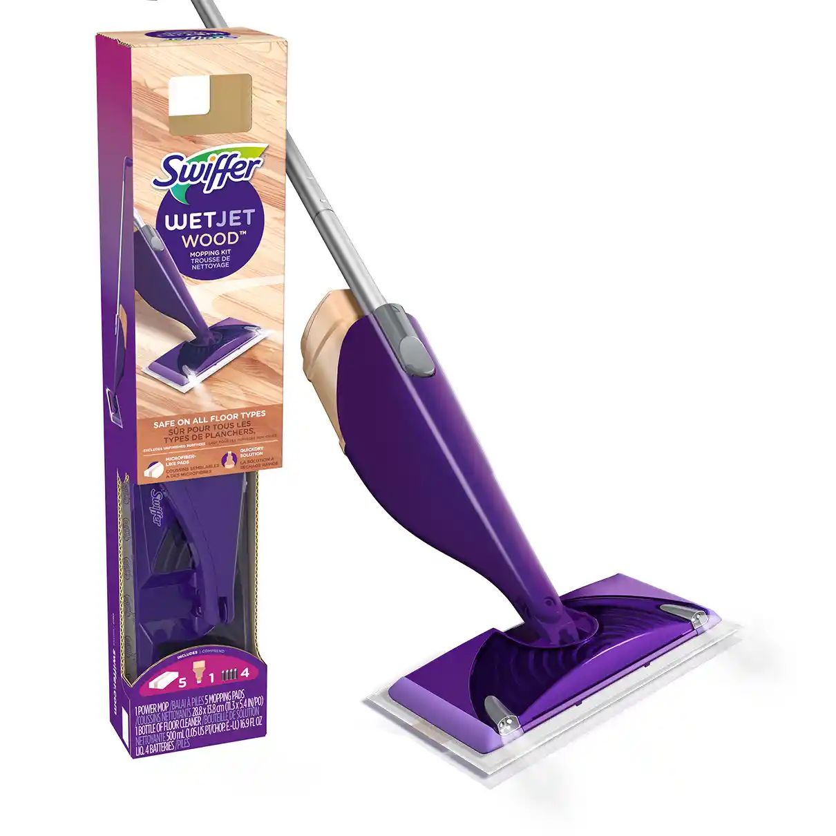 Swiffer WetJet Wood Mop Starter Kit 1 vadrouille, 5 Maroc