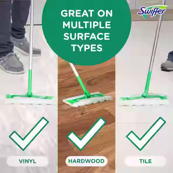 Great on multiple surface types: vinyl, hardwood, tile
