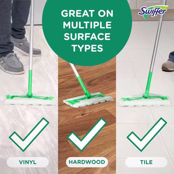 Great on multiple surface types: vinyl, hardwood, tile