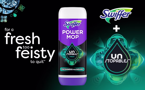 Swiffer® PowerMop Floor Cleaning Solution with Unstopables Fresh Scent - for a fresh too feisty to quit